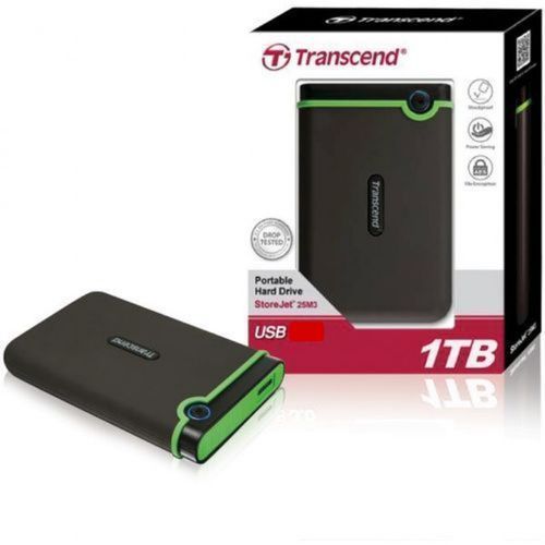 Transcend 1TB Portable USB 3.0 Hard Disk - Black, Green