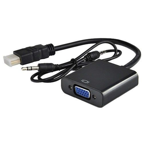 HDMI To VGA With Audio Pin Converter Cable - Black