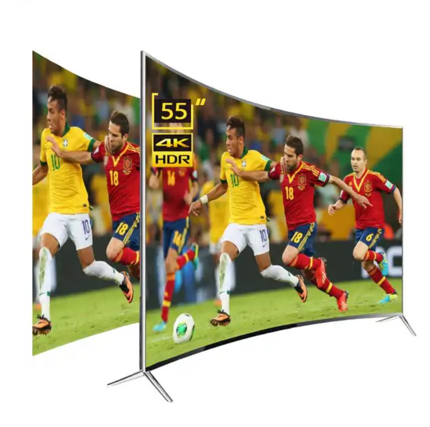 Metal Frame 4K UHD LED TV Curve 55 Inch Smart Television