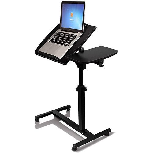 Adjustable Mobile Standing Computer Laptop Table Stand Desk, Black.