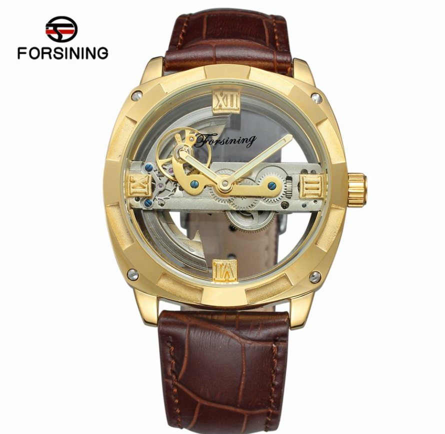 FORSINING 207 Men's Mechanical Automatic Movement Analog Wristwatch Band Leather