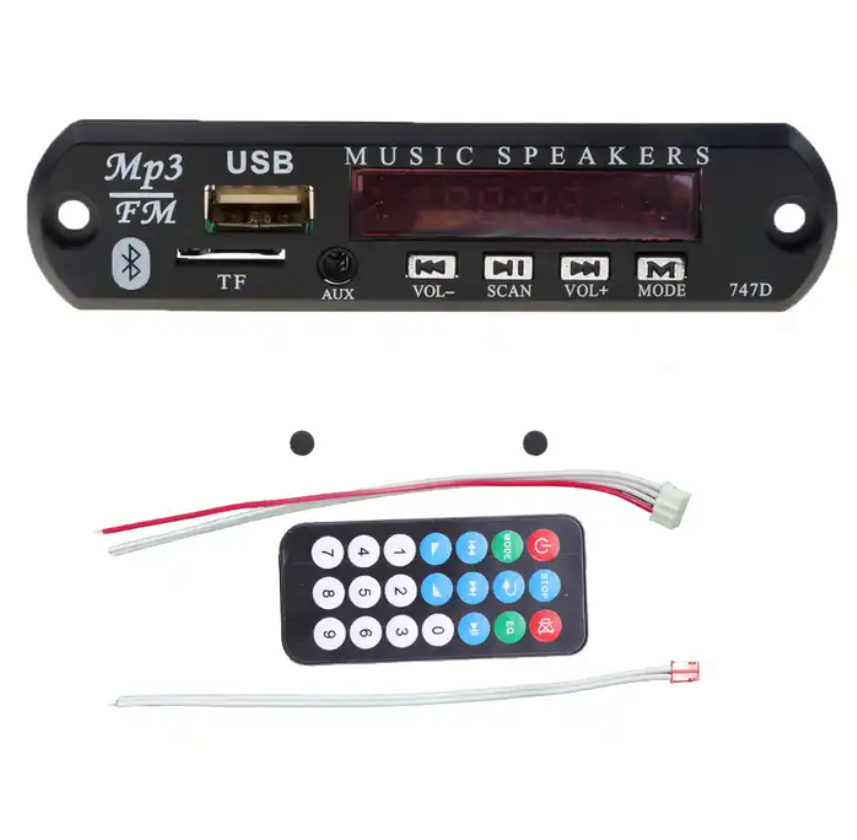 JHT 5V to 12V Portable Player TF Card MP3 With Bluetooth