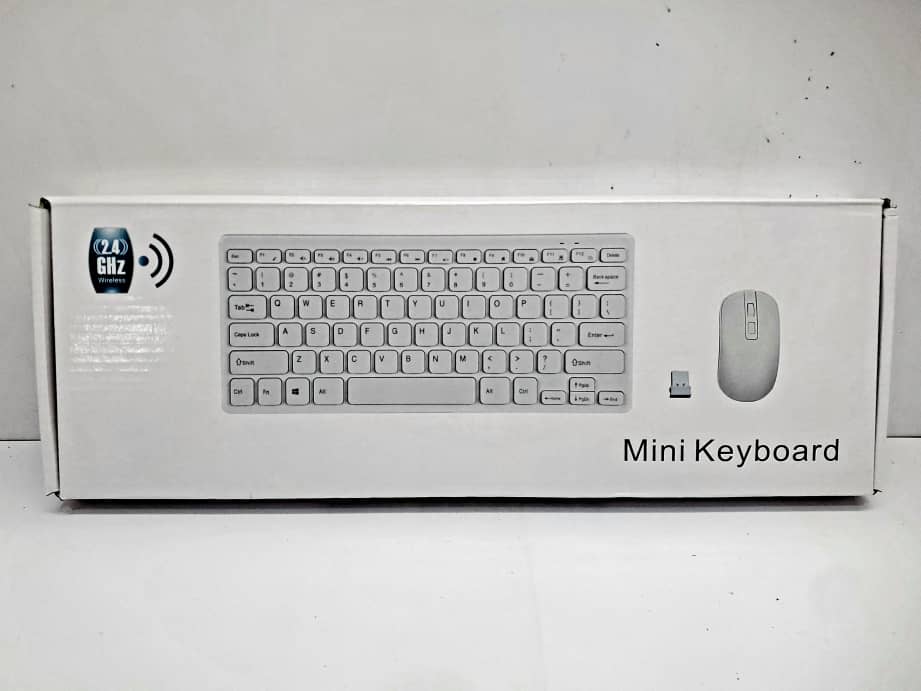 Mini Wireless Keyboard & Mouse - White