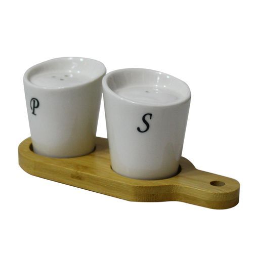 Letter S&P Pepper And Salt Shaker - White