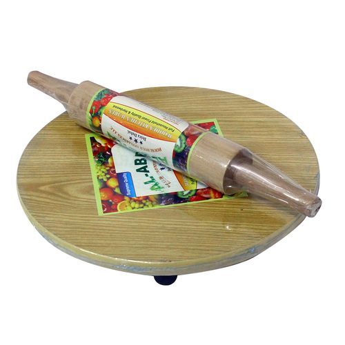 Chapatti Rolling Board Plus Rolling Pin – Brown