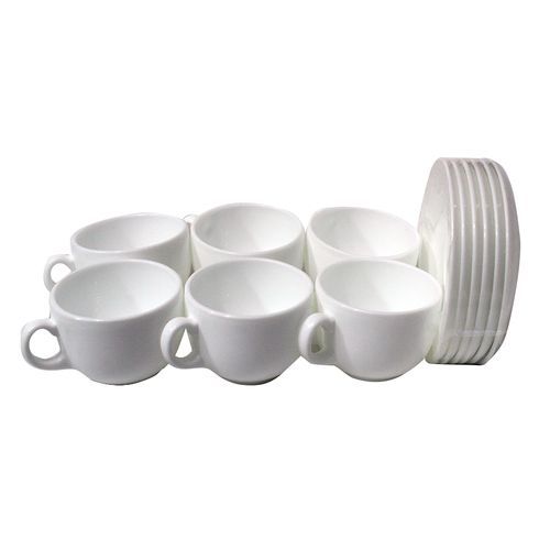 6 Pieces Luminarc Tea Coffee Cups And 6 Saucers – White