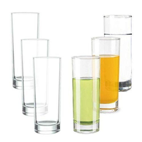 6 Pieces Of Long Plain Water/Juice Glasses - Colorless