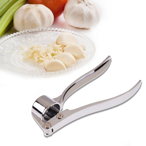 Stainless Steel Garlic Press - Silver