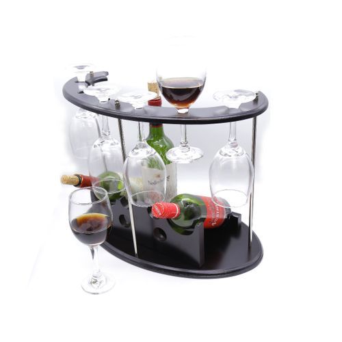 Wine Gift Set Big Wine Set Mini Bar Big - Black/Silver