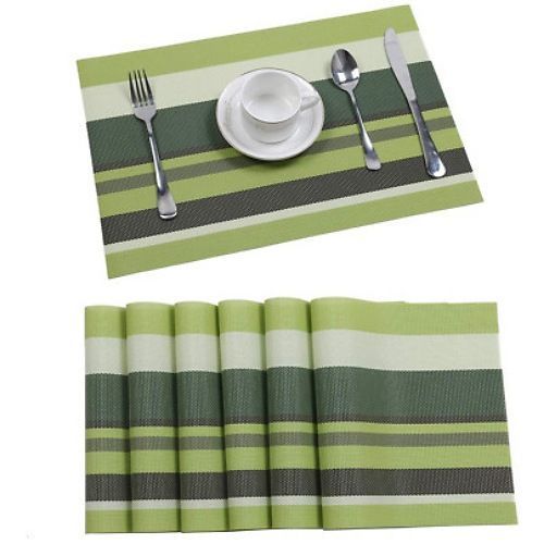 6 Pcs Table Mats With a Runner - Green