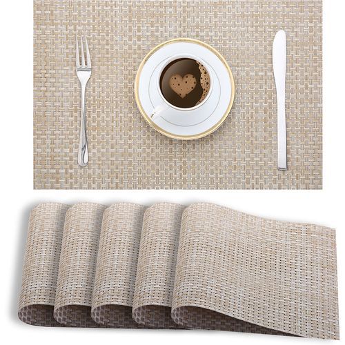 6 Pcs Of Table Mats - Cream