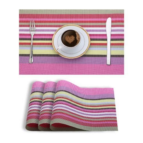 6 Pcs Table Mats With a Runner - Pink