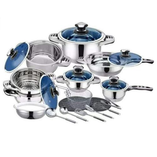 25 Piece Stainless Steel Saucepans/Cookware - Silver