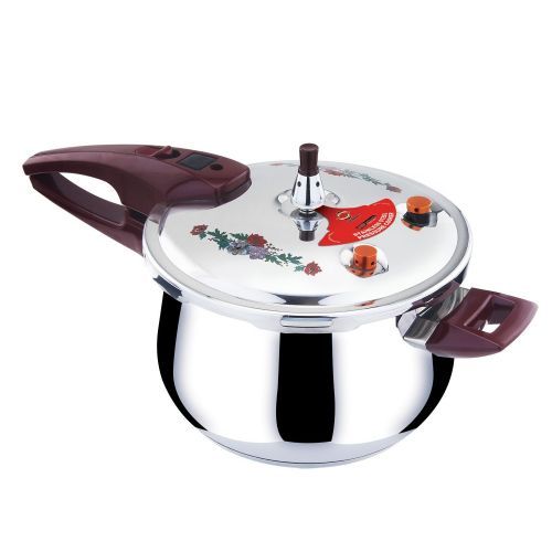 9 Litres Stainless Steel Pressure Cooker With Steamer, Silver.