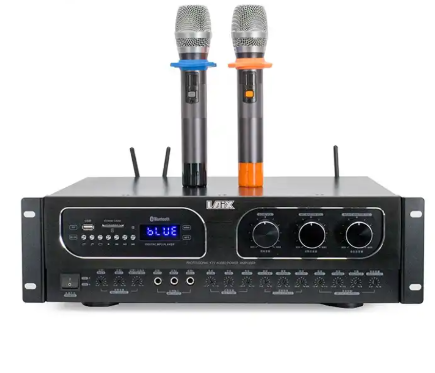 Lx-309 Audio Karaoke 160watts Power digital sound system Amplifiers with 2 wireless microphone blue--tooth USD Amplificador