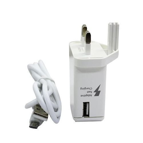 Fast Charger With USB Cable - White