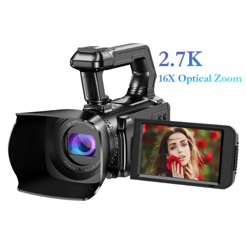 Professional Travel Vlog 16X Optical Zoom 2.7K 48MP 4 Inch Touch Screen Youtube HD Video Cameras for Live Streaming