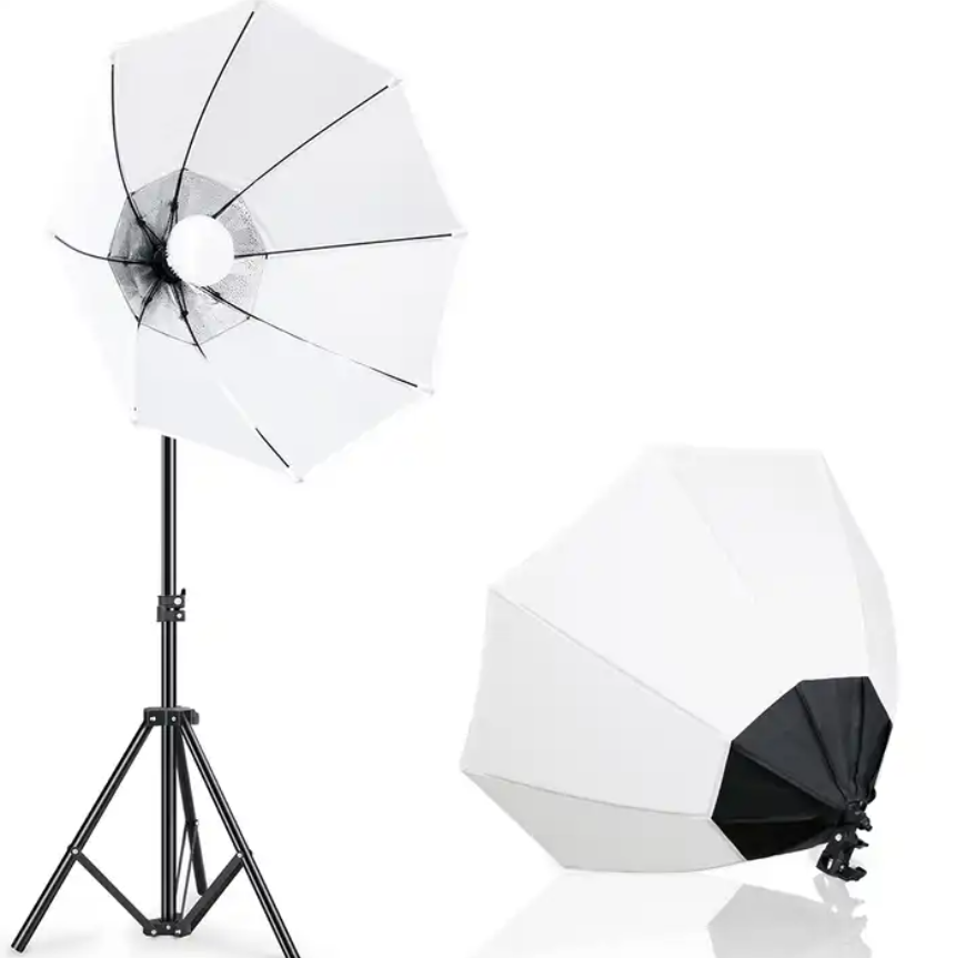 70CM Photography Soft box Kit EU Plug Octagon Soft box 45W Energy Saving Light Bulb Flash Umbrella Photo Studio Accessory