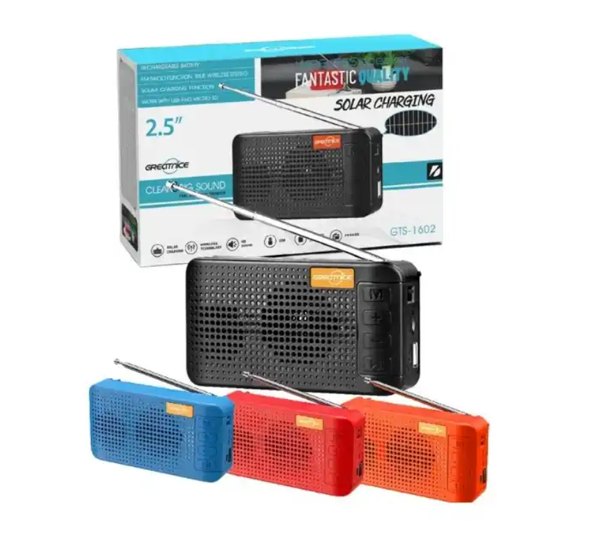 GTS-1602 Camping Glamping Picnic Park Outdoor activities Renewable energy Linein Multi color Solar panels Loudest BT speaker