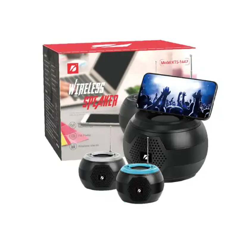 KTS-1447 Video Conference Phone Holder Fm Radio Home Theatre System Rechargeable Portable Super Bass Portable Speaker