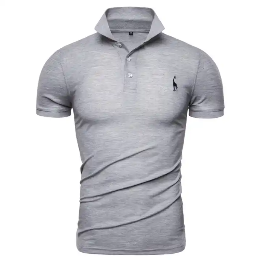 T-shirts Personalized Polo Shirt Men Fawn Embroidered Short Sleeve T Shirt Polo