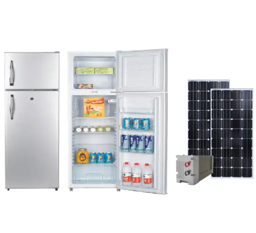 215L Save Energy Solar DC Powered Upright Refrigerator Freezer