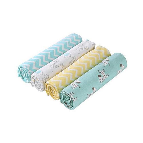 4Pcs/Pack 100% Cotton Baby Receiving Bedsheets - Multicolor