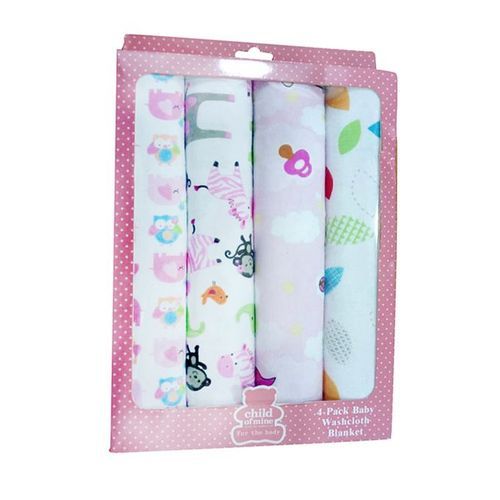 4 Pack Receiving Blankets - Multicolor