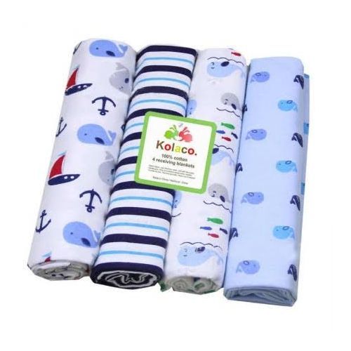 4 Pack Receiving Blankets - Multi color