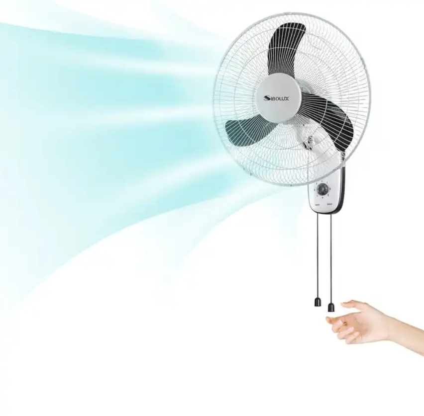 AC DC Air Cooling 3 Speed Chasable Swing16 Inch Wall Hanging Fan For Copper Motor