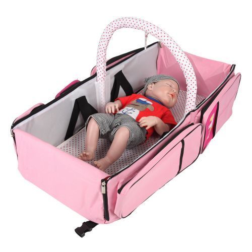 3 in 1, Baby Bed, Bag & Mosquito Net - Pink