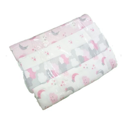 100% Cotton 4pc Baby Receiving, Swaddling Sheets-Multicolor