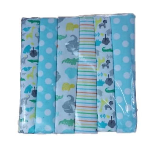 Cotton 6pc Baby Receiving, Swaddling Sheets-Multicolor