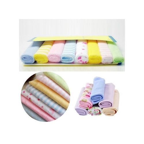 Set Of 8 Baby Wash Cloths - Multi-Color