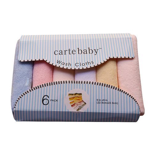 6Pc Baby Wash Cloths - Multi-Color