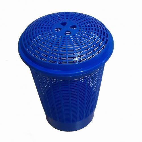 1 Laundry Basket With Cover - Blue