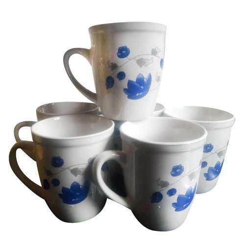 6 Pieces Set Of Tea Coffee Cups - White/Blue