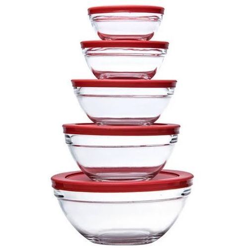 5PCS Glass Bowl Set - Color may vary