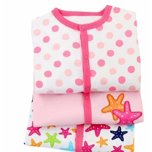 3Pack Cotton Girl Overalls - Multi Colored