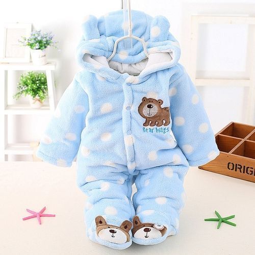 Cartoon Infant Babies Jumpsuit - Blue,White