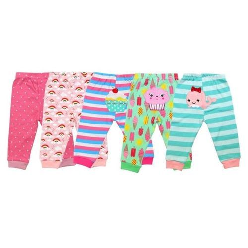 5 Pack Of Baby Girl Pants - Multicolor.