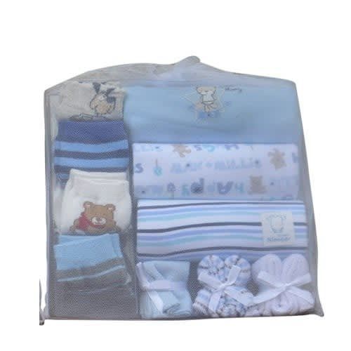 3Pcs Of Baby Boy Bodysuits + 4 Pairs Of Socks + 3 Washcloths - Multicolor.