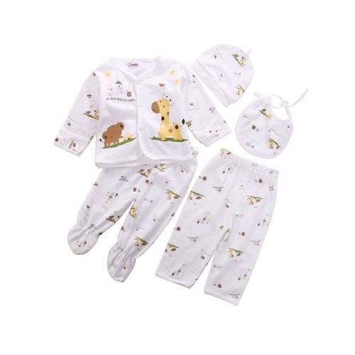 Cotton Newborn Girl Boy Five-piece Clothing Set - Multi Designed