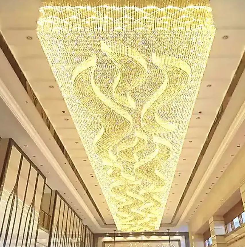 Decorative Banquet Hall Shopping Mall Hotel Lobby Big Luxury Led Chandelier Ceiling Light