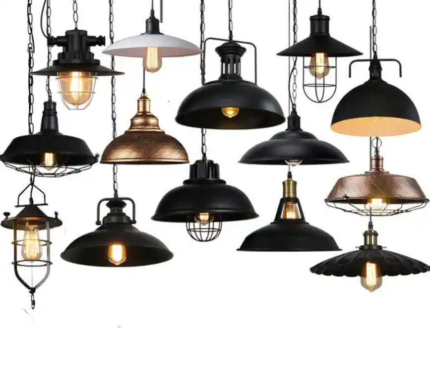 American loft retro vintage industrial light classic kitchen island restaurant bar hanging pendant lamp