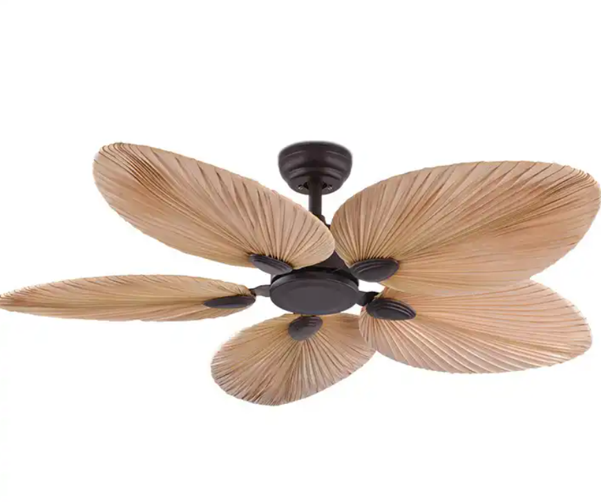 Remote Control Palm leaf ceiling lights with fan traditional design Ceiling Fans Without Light Source