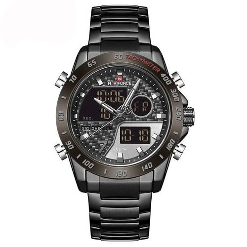 Chronograph Analog And Digital Watch Black